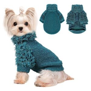 Cozy Fleece Puppy Sweater - Teal Blue (XXS)